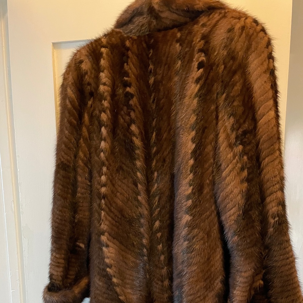 GIVENCHY Mink Coat Brown Luxurious - Excellent Vintage Condition - Size 10